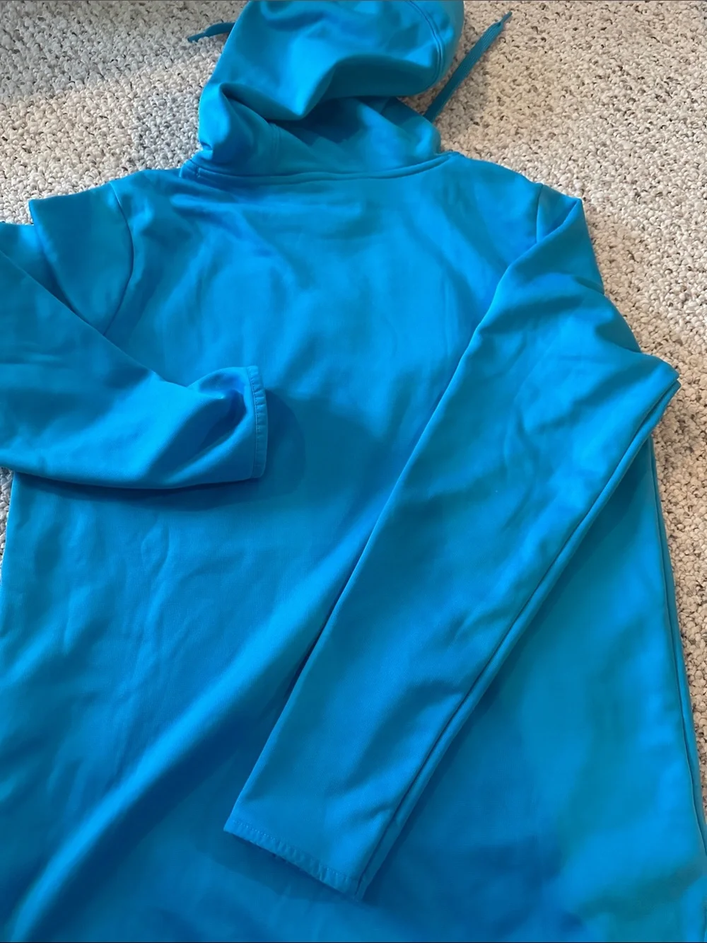 Under Armour Teal Blue Kids Hoodie with Silver Logo